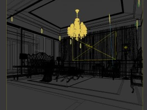 luxury stylish interior master bedroom - 36 3D Model