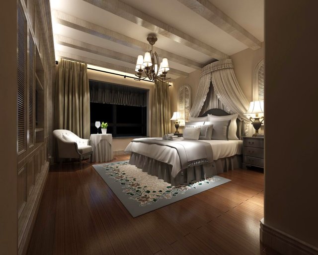 luxury stylish interior master bedroom - 37 3D Модель .c4d .max .obj .3ds .fbx .stl .blend 