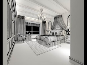 luxury stylish interior master bedroom - 37 3D Модель