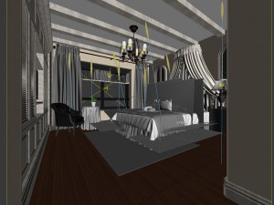 luxury stylish interior master bedroom - 37 3D Модель