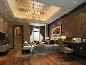 luxury stylish interior master bedroom - 39 3D Model