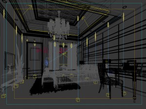 luxury stylish interior master bedroom - 39 3D Model