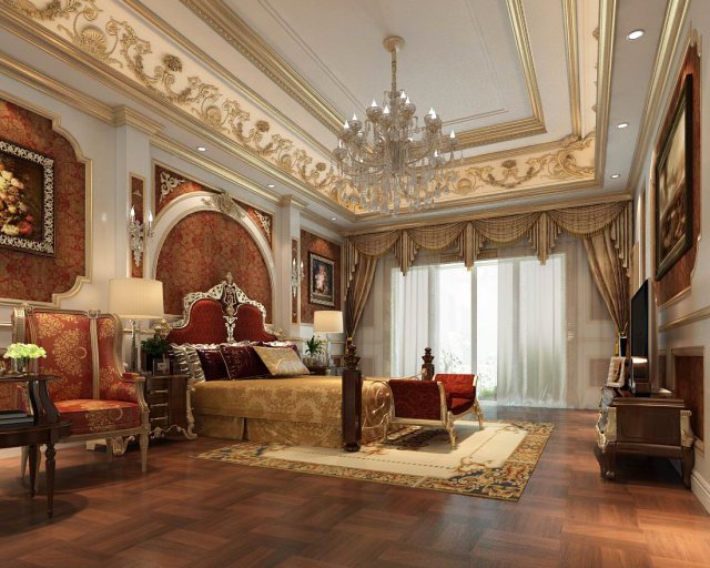 luxury stylish interior master bedroom - 40 3D Model .c4d .max .obj .3ds .fbx .stl .blend 
