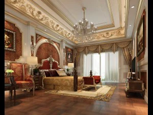 luxury stylish interior master bedroom - 40 3D Model