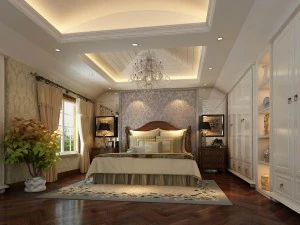 luxury stylish interior master bedroom - 41 3D Model