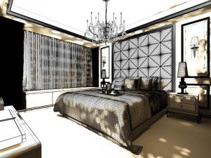 luxury stylish interior master bedroom - 43 3D Модель