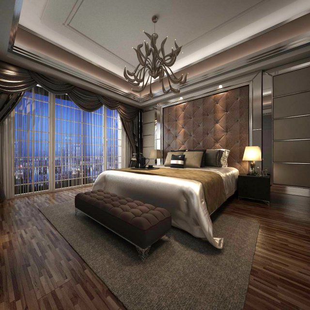 luxury stylish interior master bedroom - 45 3D-Modell .c4d .max .obj .3ds .fbx .stl .blend 