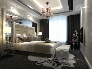 luxury stylish interior master bedroom - 47 3D Model