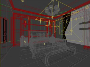 luxury stylish interior master bedroom - 48 3D Model