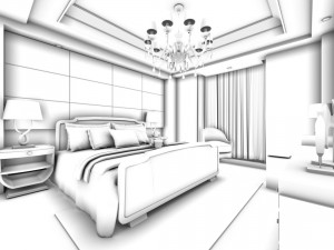 luxury stylish interior master bedroom - 52 3Dモデル