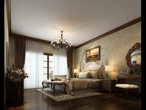 luxury stylish interior master bedroom - 53 3D Model