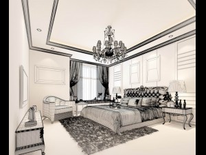luxury stylish interior master bedroom - 55 3D Модель