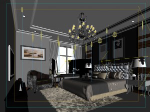 luxury stylish interior master bedroom - 55 3D Модель