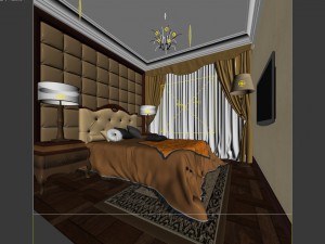 luxury stylish interior master bedroom - 58 3D-Modell