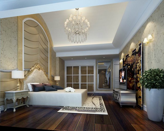 luxury stylish interior master bedroom - 59 Model 3D .c4d .max .obj .3ds .fbx .stl .blend 