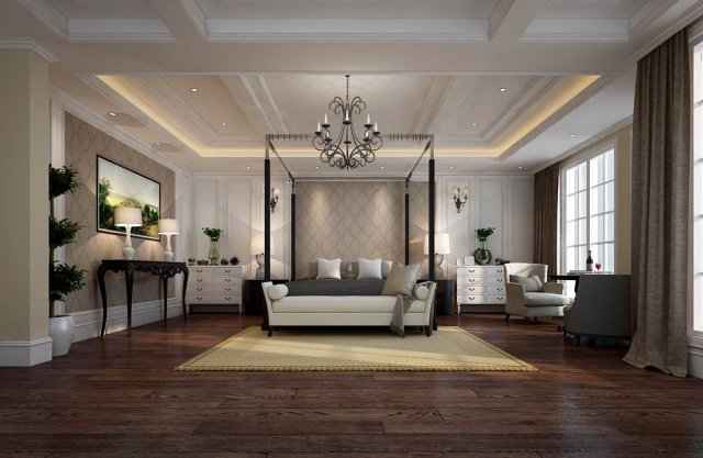 luxury stylish interior master bedroom - 60 3D 모델 .c4d .max .obj .3ds .fbx .stl .blend 