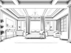 luxury stylish interior master bedroom - 60 3D 모델