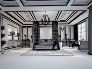 luxury stylish interior master bedroom - 60 3D 모델