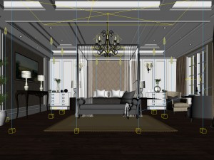 luxury stylish interior master bedroom - 60 3D 모델