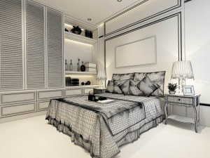 luxury stylish interior master bedroom - 62 3D Model