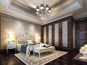 luxury stylish interior master bedroom - 64 Modello 3D
