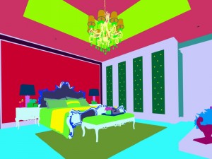 luxury stylish interior master bedroom - 64 3D Model