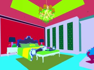 luxury stylish interior master bedroom - 64 3D Model