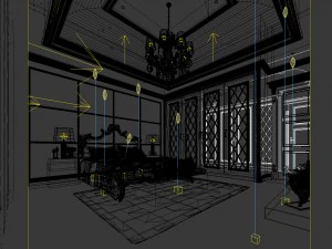 luxury stylish interior master bedroom - 64 3D Model