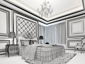 luxury stylish interior master bedroom - 65 Modèle 3D