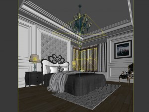 luxury stylish interior master bedroom - 65 Modèle 3D
