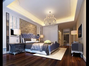 luksusowe stylowe wnętrze gł&oacute;wnej sypialni - 67 Model 3D