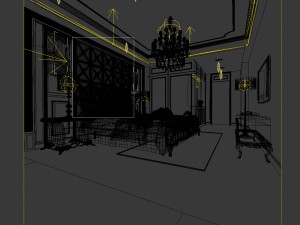 luxury stylish interior master bedroom - 67 3D मॉडल