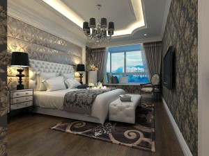luxury stylish interior master bedroom - 68 3D Model