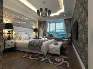 luxury stylish interior master bedroom - 68 3D Model