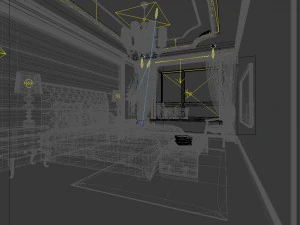 luxury stylish interior master bedroom - 68 3D Model