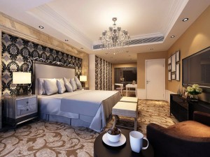 luxury stylish interior master bedroom - 72 3D Model