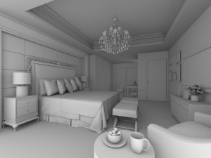 luxury stylish interior master bedroom - 72 Modelo 3D