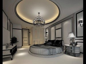 luxury stylish interior master bedroom - 73 3D मॉडल