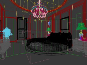 luxury stylish interior master bedroom - 73 3D मॉडल