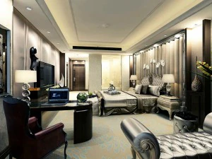 luxury stylish interior master bedroom - 74 3D Model