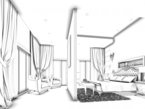luxury stylish interior master bedroom - 75 3D Model