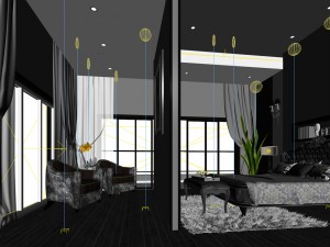 luxury stylish interior master bedroom - 75 3D Model
