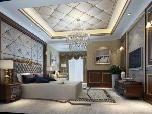 लक्जरी स्टाइलिश इंटीरियर मास्टर बेडरूम - 76 3D मॉडल