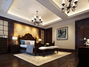 luxury stylish interior master bedroom - 77 3D Model