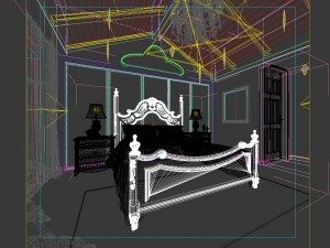 luxury stylish interior master bedroom - 79 3D Model