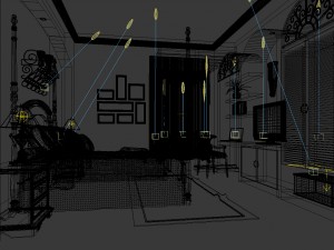 luxury stylish interior master bedroom - 80 Model 3D