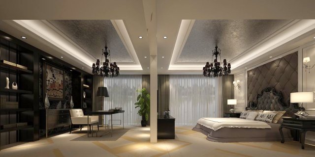 luxury stylish interior master bedroom - 81 Model 3D .c4d .max .obj .3ds .fbx .stl .blend 