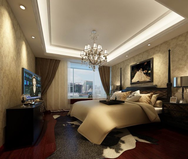 luxury stylish interior master bedroom - 83 3D Model .c4d .max .obj .3ds .fbx .stl .blend