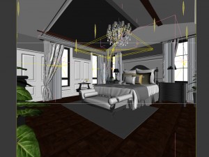 luxury stylish interior master bedroom - 85 3D Model