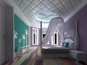 Роскошный стильный интерьер главной спальни - 86 3D Модель